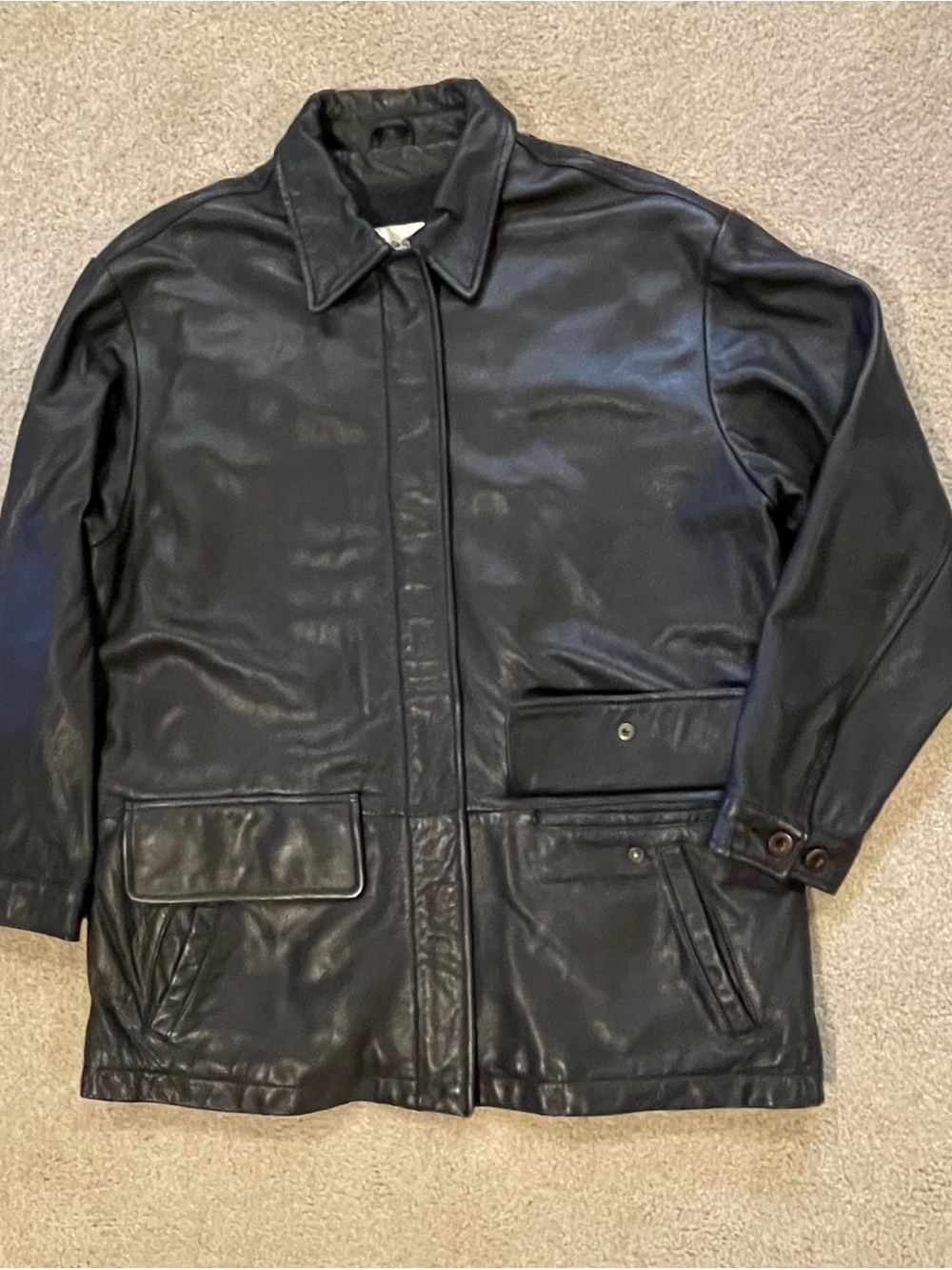 Eddie Bauer Dark Brown Leather Women’s Tall/L Coat
